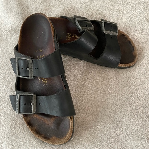 Birkenstock Shoes - Black BIRKENSTOCK Arizona Leather Size 37 (6.5 US)